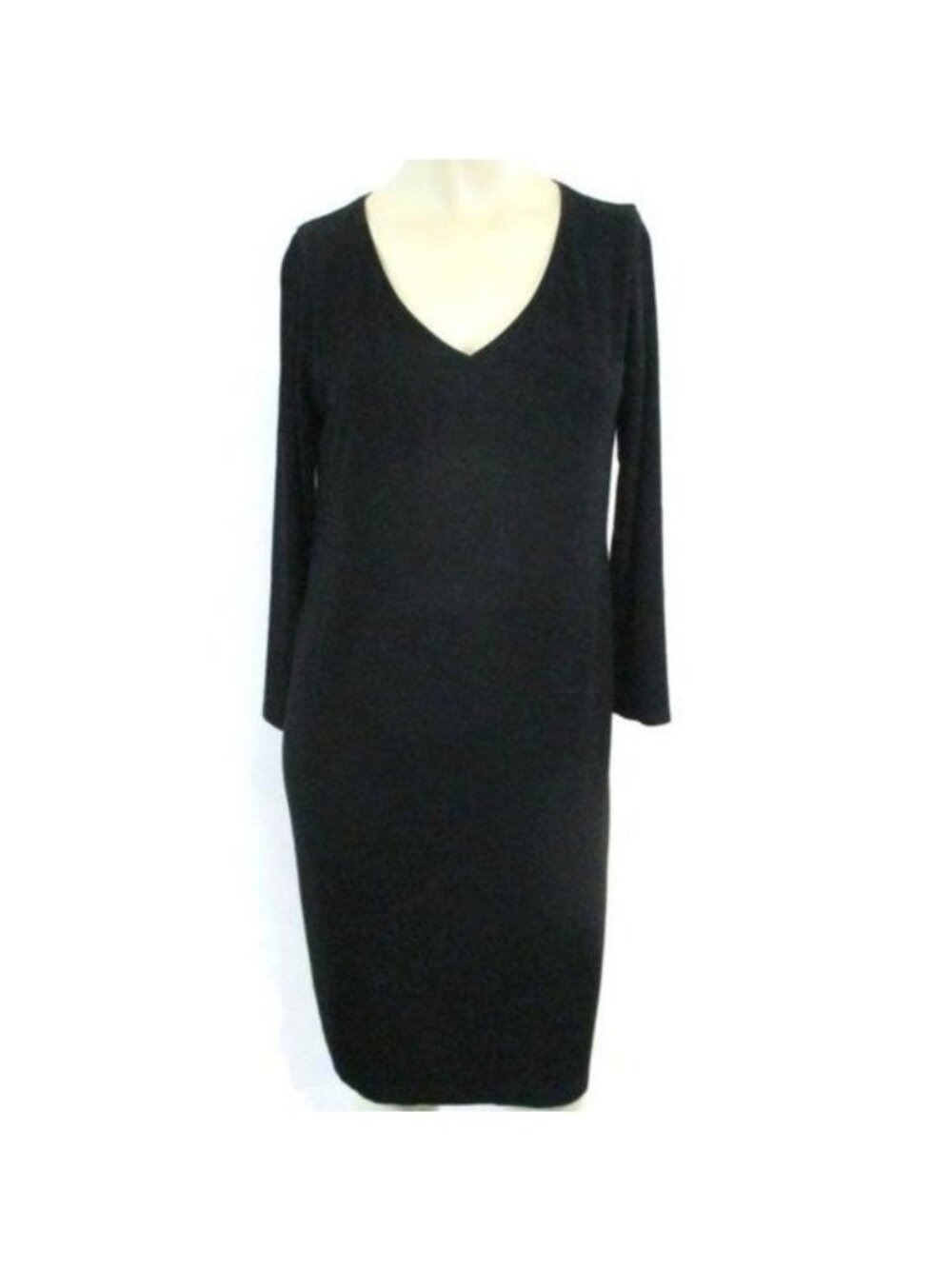 Eileen Fisher Black 3/4 Sleeve Viscose Spandex Dress XS